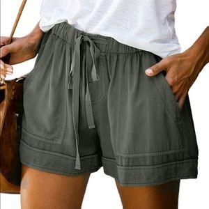 Olive green summer shorts